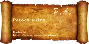 Patócs Anina névjegykártya